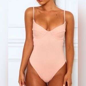 Sarah’s Day x White Fox Swim mermaid XL one piece peach rib